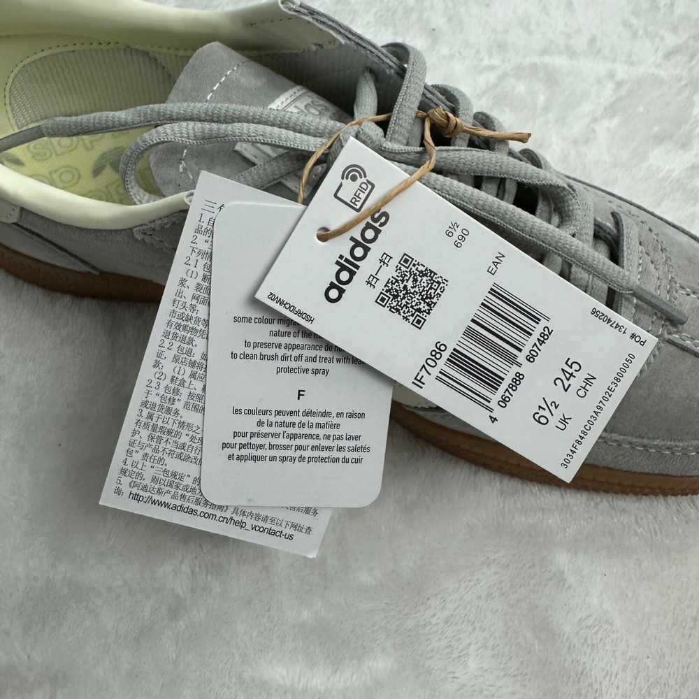 Adidas Handball Spezial Grey Off White Gum Suede Sneakers Mens 7 Womens‎ 8 - Picture 7 of 9